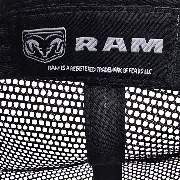 Dodge RAM Hat Black Snapback Trucker Cap Mesh Back Logo Patch FCA Licensed OSFM - Picture 5 of 6